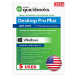 QuickBooks Desktop Pro Plus 2024 No Subscription Lifetime (3-Users) | Windows