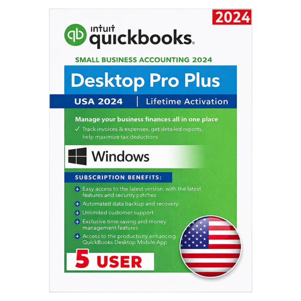 QuickBooks Desktop Pro Plus 2024 No Subscription Lifetime (3-Users) | Windows