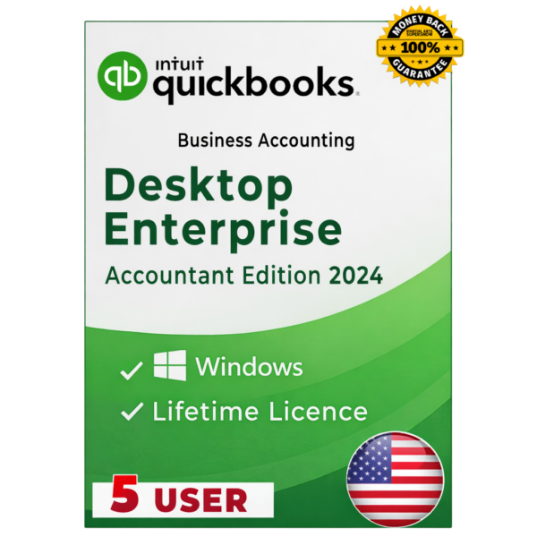 QuickBooks Desktop Enterprise 2024 No Subscription Lifetime (5-Users) | Windows